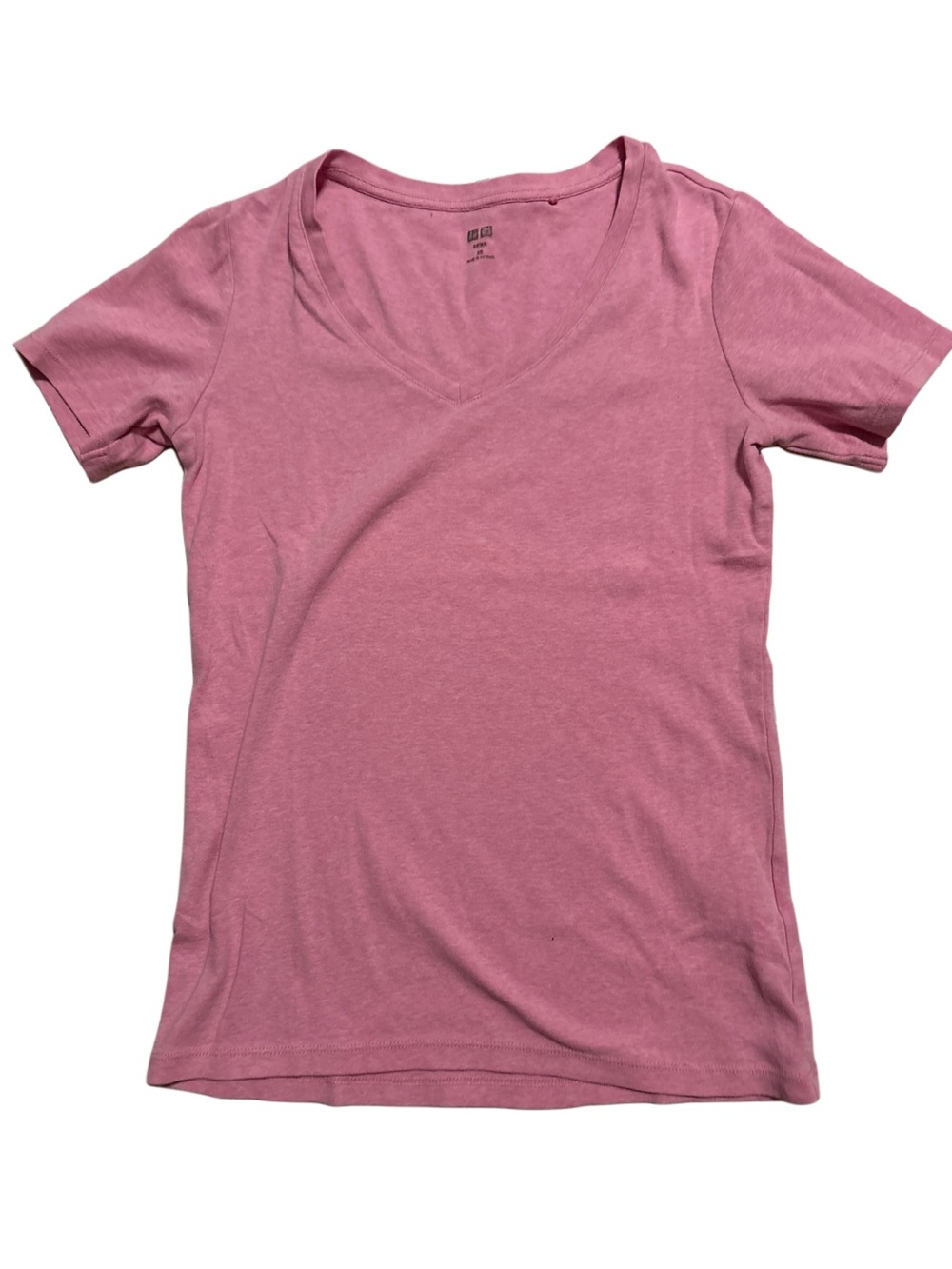 Uniqlo Pink V-Neck Short Sleeve Tee